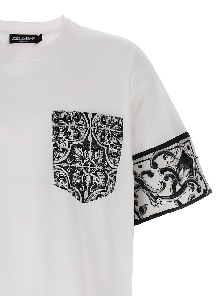 Dolce & Gabbana Maiolica T-shirt - White/Black | 85a34d7f8ff282ae3964f11d9910959c65a642dd