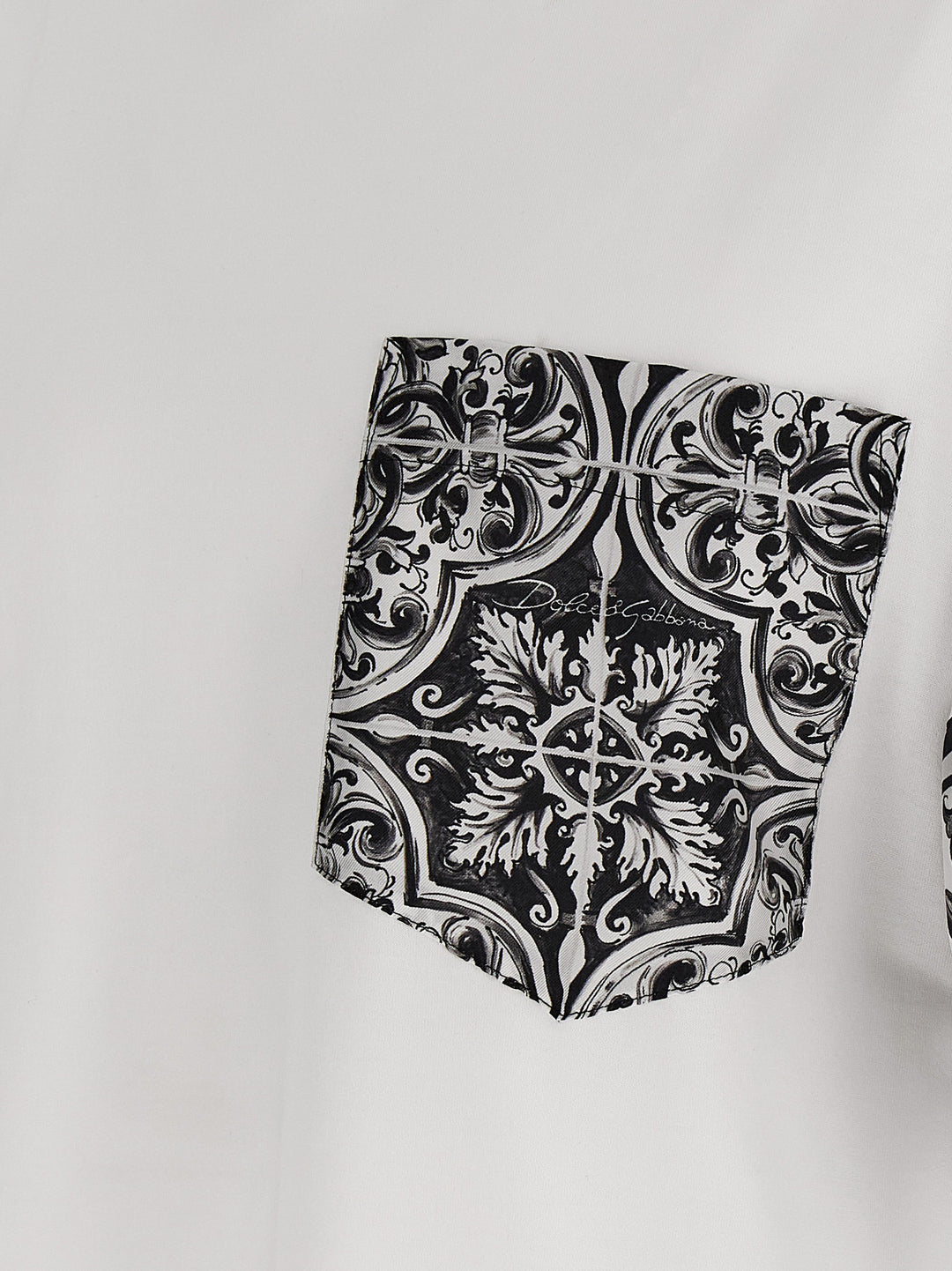 Dolce & Gabbana Maiolica T-shirt - White/Black | 33b3fc51ab4de7672dc34c22cea1b37fbb85375e