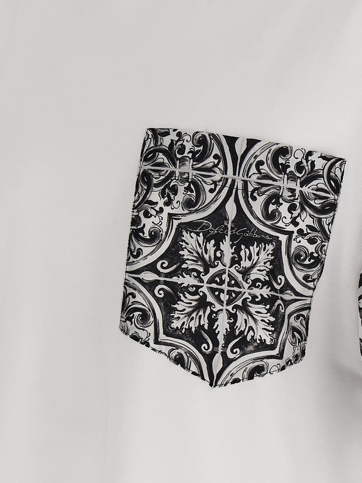 Dolce & Gabbana Maiolica T-shirt - White/Black | 33b3fc51ab4de7672dc34c22cea1b37fbb85375e