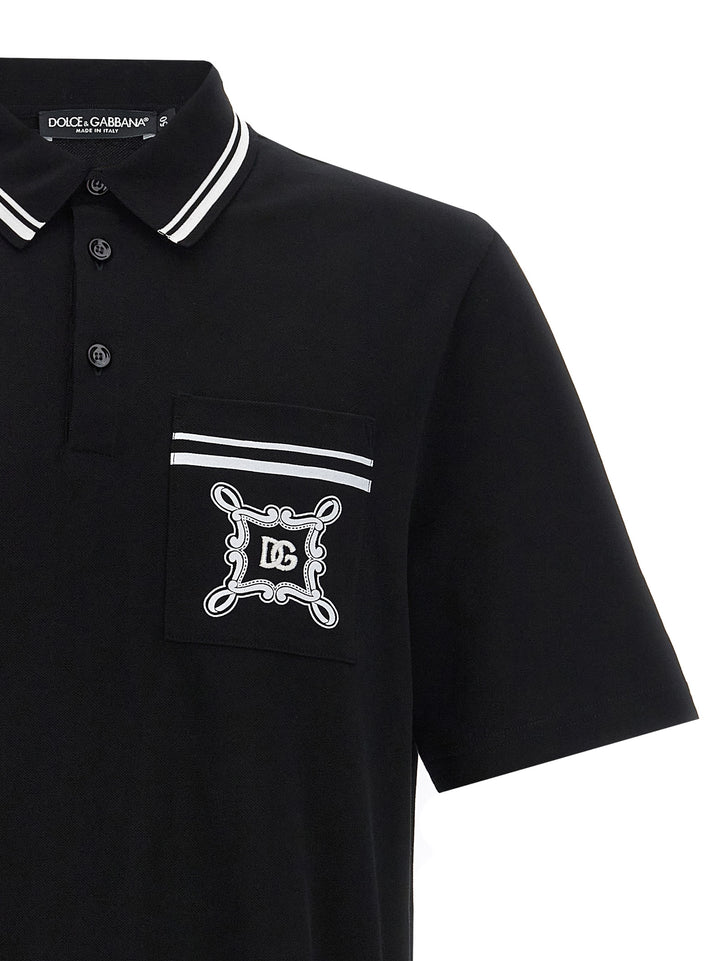 Logo Embroidery  Shirt Polo Black