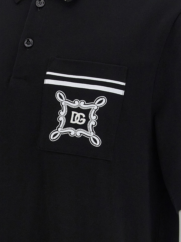 Logo Embroidery  Shirt Polo Black