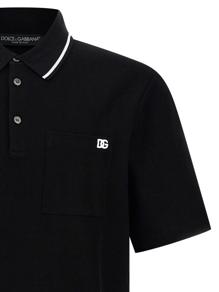 Dolce & Gabbana Embroidery  Shirt Polo - Black | 08f2b799d78d250e0ac42714792e0a6d4cbebb0a