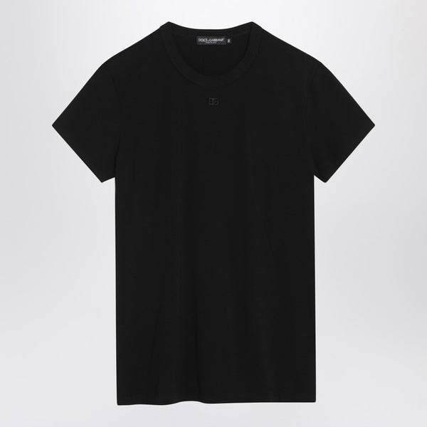 Black T-Shirt With Logo Embroidery