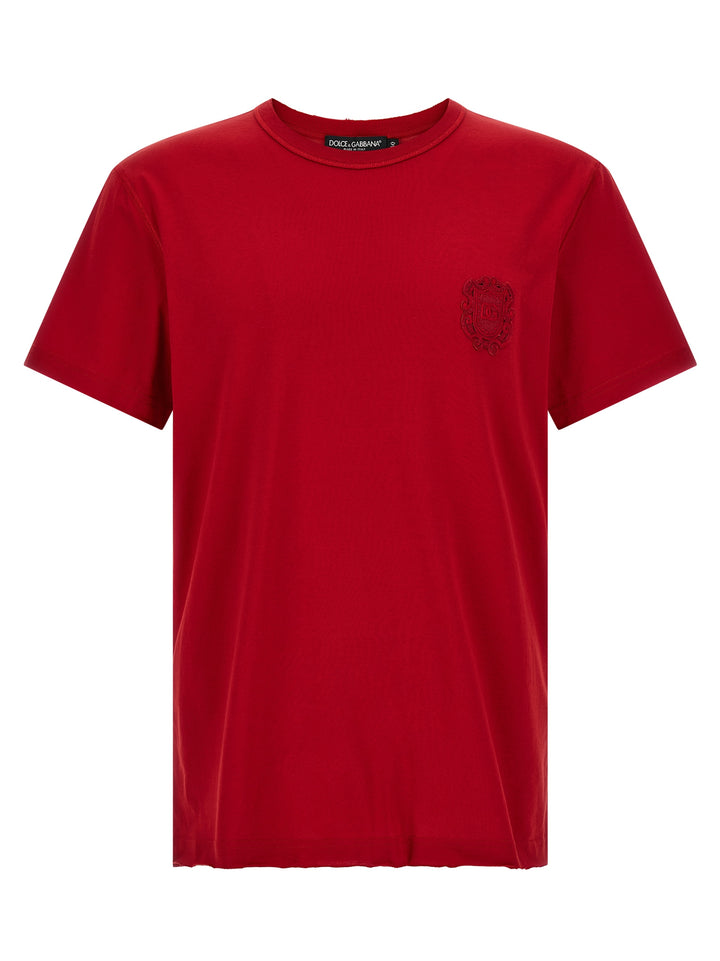 Dolce & Gabbana Tone-On-Tone Patch T-shirt - Red | 391de62396362d1c382cdfae0494dba8d4b44331
