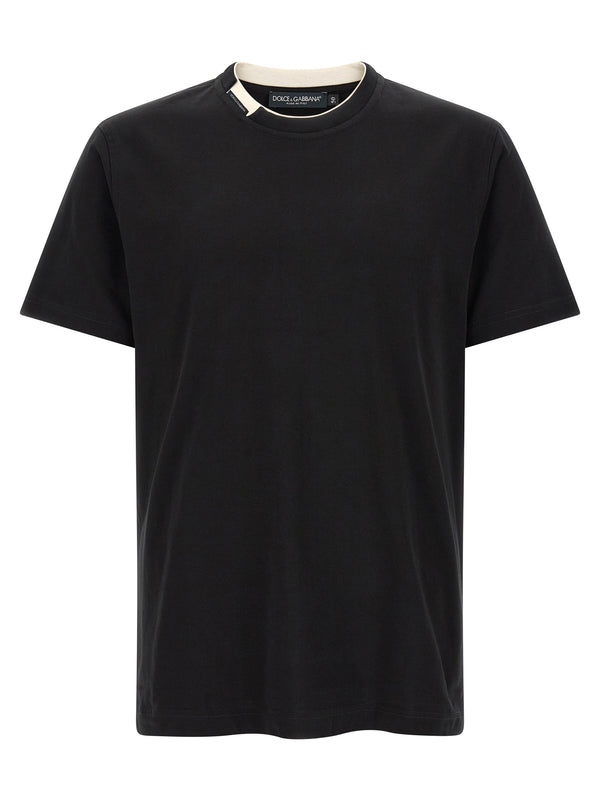 Double-Layer Collar T-Shirt Black