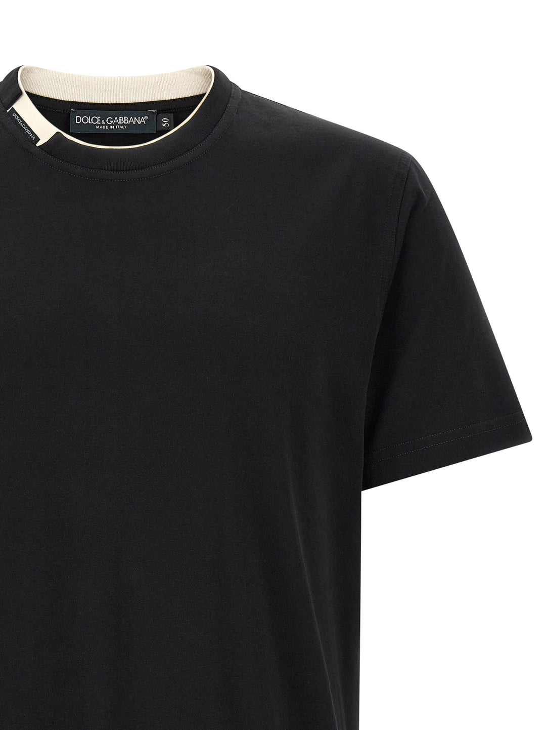 Dolce & Gabbana Double-Layer Collar T-shirt - Black | e90eb19784e0944e47f0d3592fd2f8ab66a78979