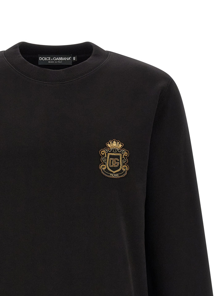 Dolce & Gabbana Heraldic Patch Sweatshirt - Black | eacbd3db2cf817c312fbafb4c5ed066bd03479ef