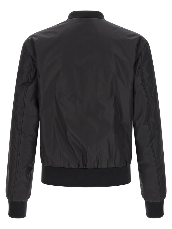 Dolce & Gabbana Logo Plaque Bomber Jacket Puffer Jackets - Black | f5ab03cf540de64f832141d225d1dd5663a34666