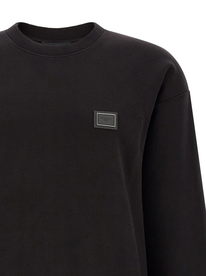 Dolce & Gabbana Logo Plaque Sweatshirt - Black | 06b37ceee0415ef754d6cbd8e05dcf6b7b41bee3