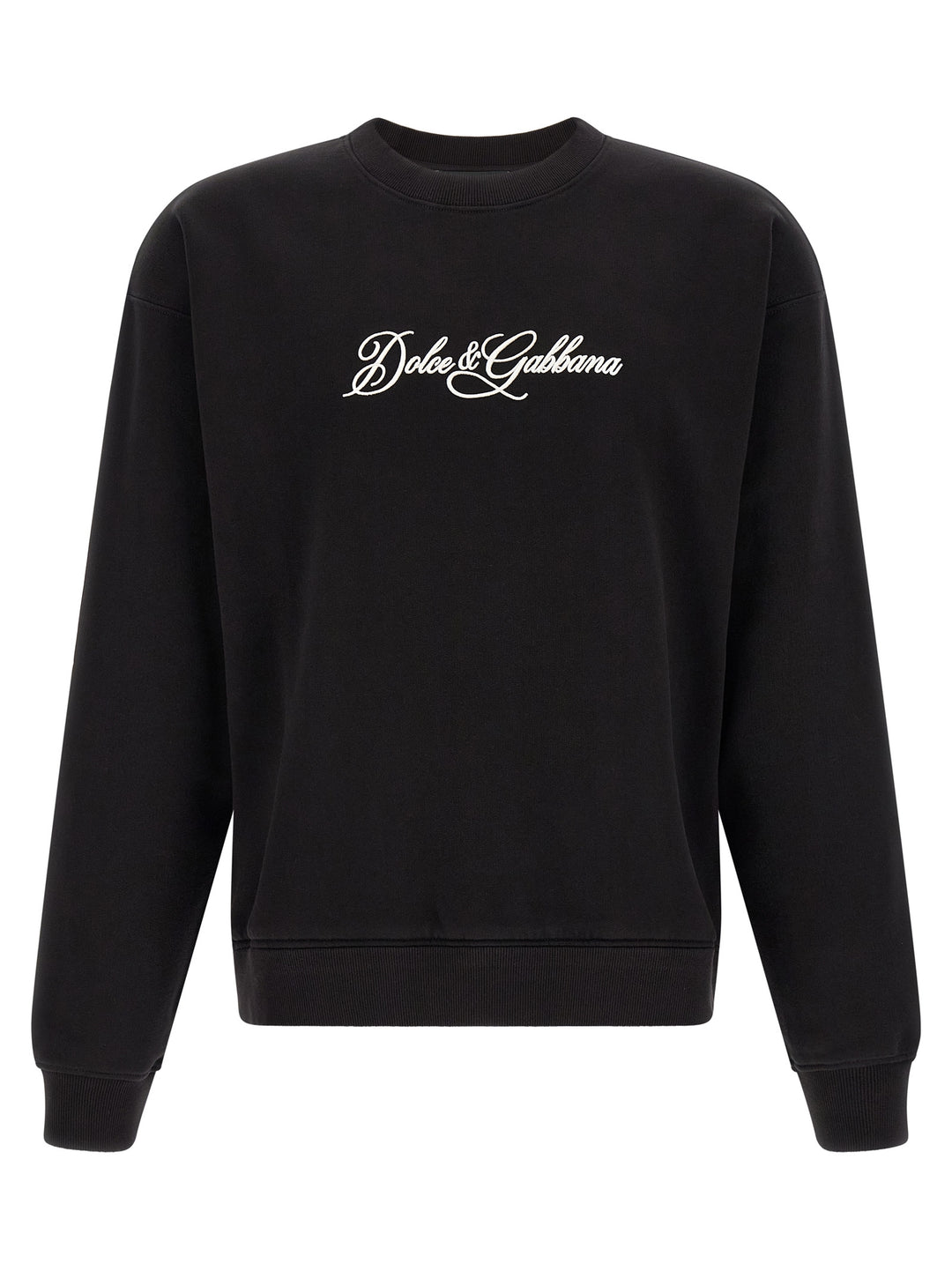 Dolce & Gabbana Logo Embroidery Sweatshirt - Black | 1800a872d804d597854da3b81a1b674bded7a77a