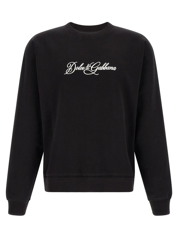 Logo Embroidery Sweatshirt Black