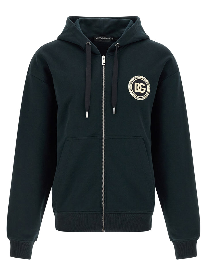 Dolce & Gabbana Logo Patch Hoodie Sweatshirt - Green | e071bc0e4bb658c9a35a26cc72e219b363056595