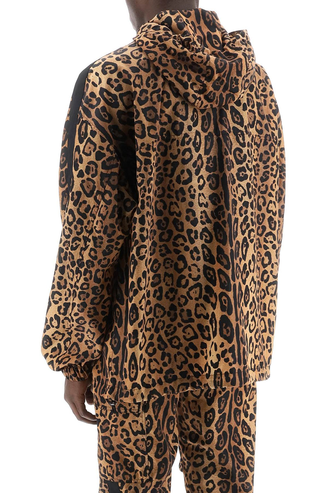 Anorak In Nylon Stampa Leopardo