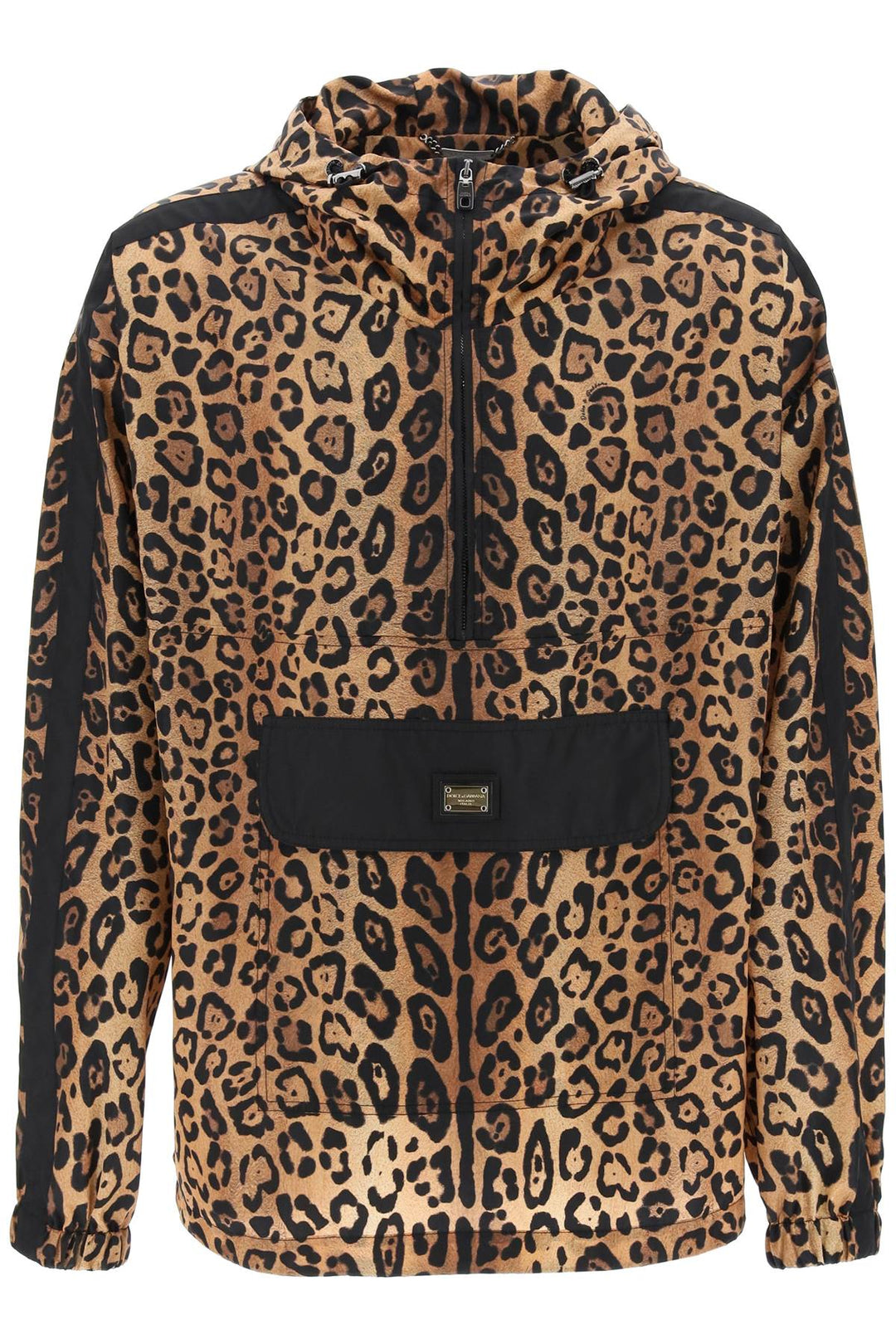 Anorak In Nylon Stampa Leopardo