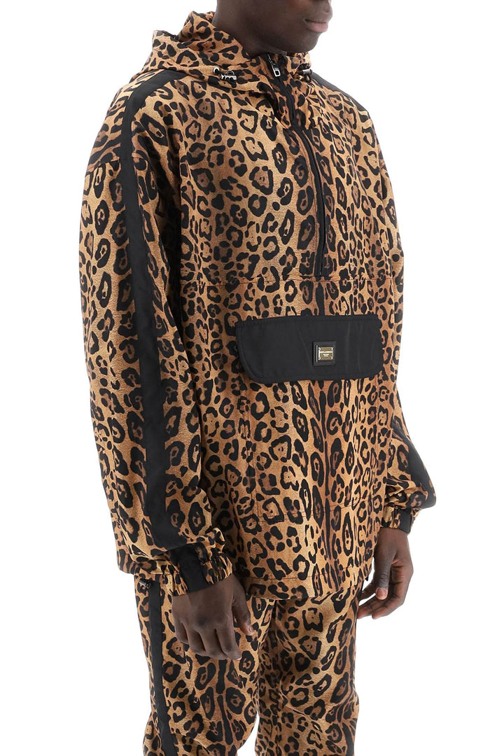 Anorak In Nylon Stampa Leopardo