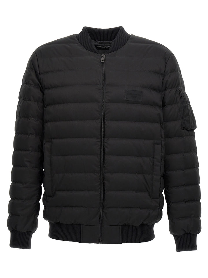 Padded Bomber Jacket Casual Jackets, Parka Black