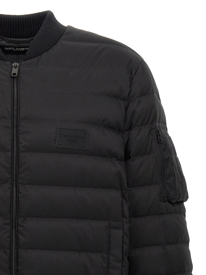 Padded Bomber Jacket Casual Jackets, Parka Black