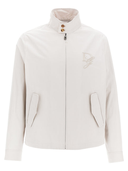 Logo Embroidery Jacket Casual Jackets And Parka Beige