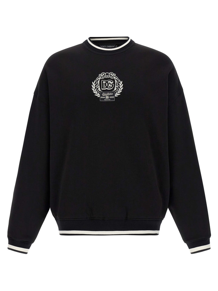Dolce & Gabbana Logo Embroidery Sweatshirt - White/Black | c1617a1207b00b4ae92720d14749737728474574