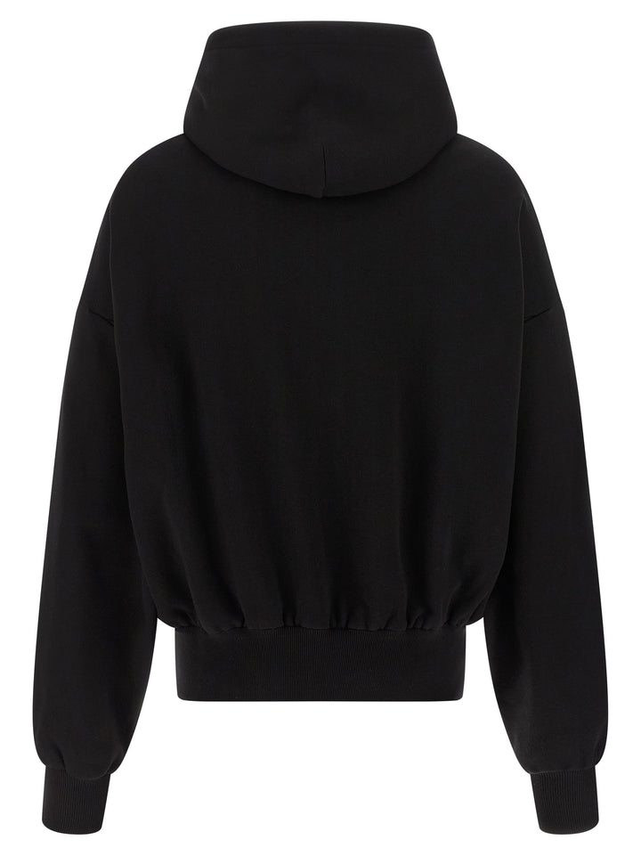 Dolce & Gabbana Flocked Print Hoodie Sweatshirt - White/Black | b425a2d001a6e0b8d28cc309444e9753955edbf7