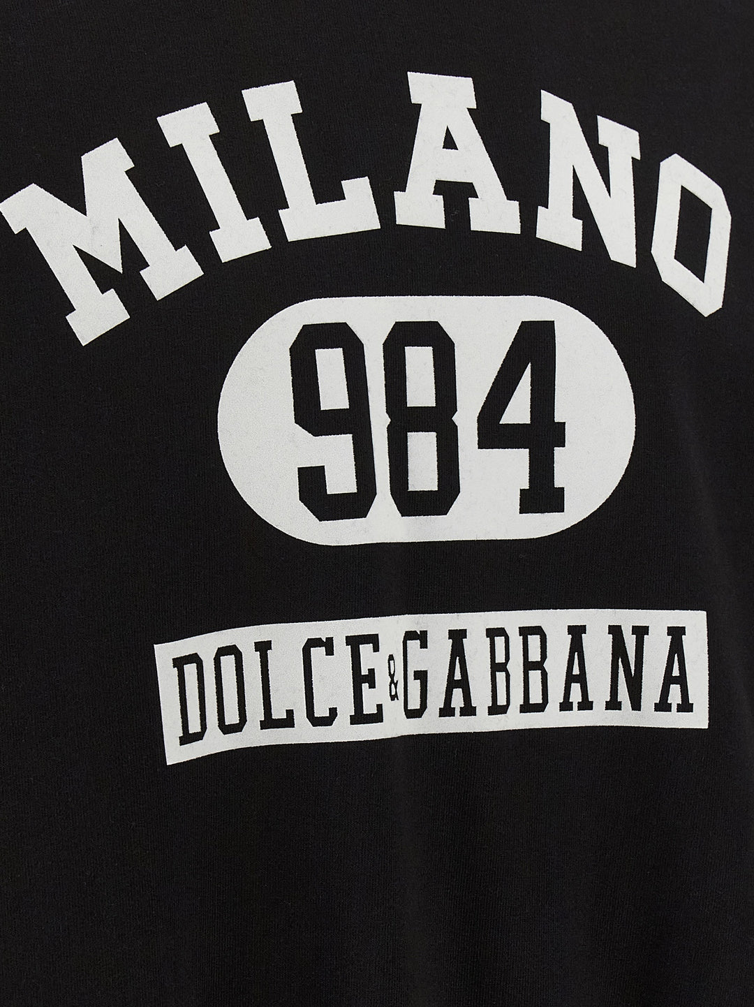 Dolce & Gabbana Flocked Print Hoodie Sweatshirt - White/Black | c34de2b97682a13fd171e129d09085caa1fa300e