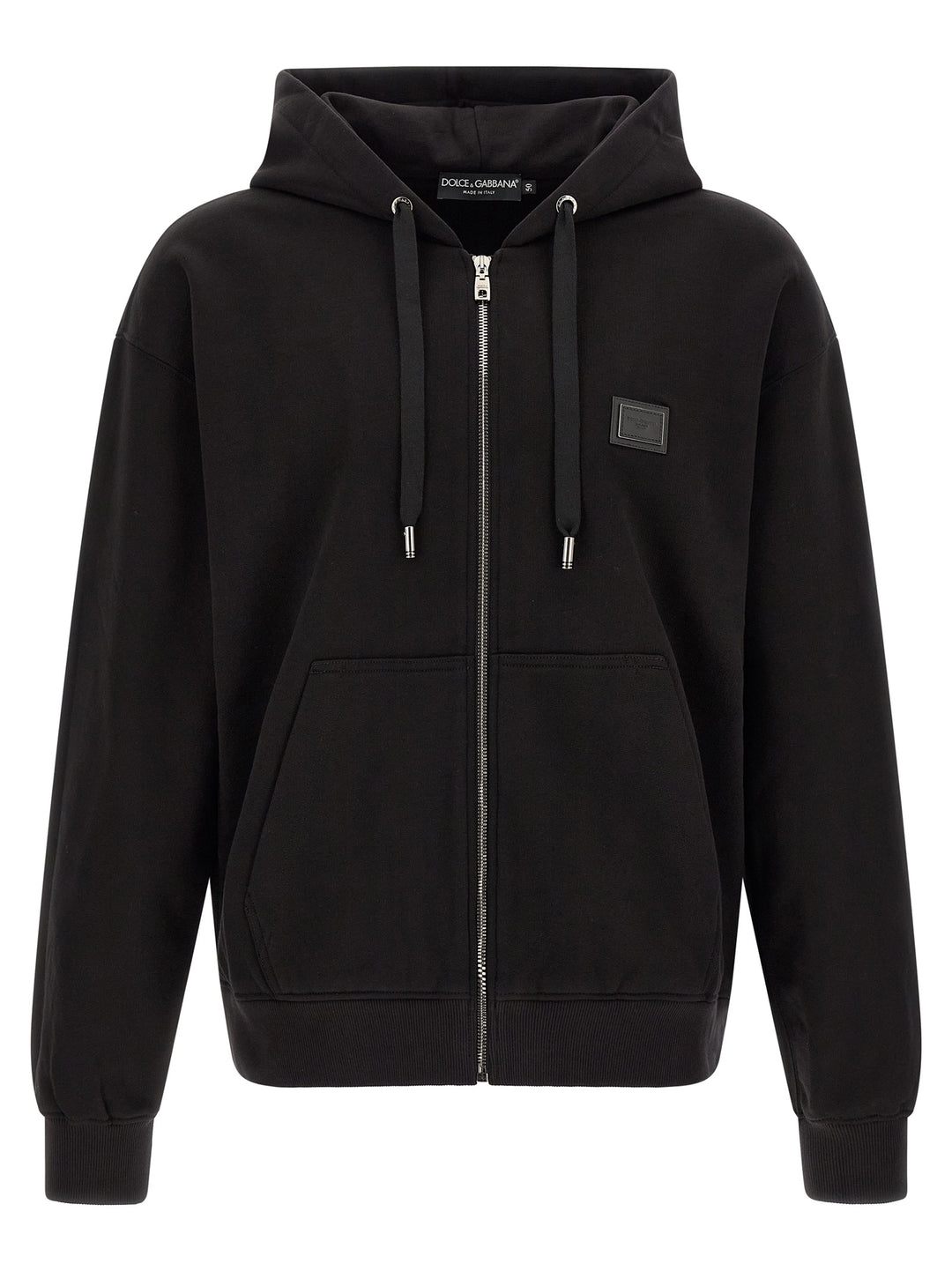 Dolce & Gabbana Logo Plaque Hoodie Sweatshirt - Black | c44baad51e4775502984c8f0608f368896b69f84