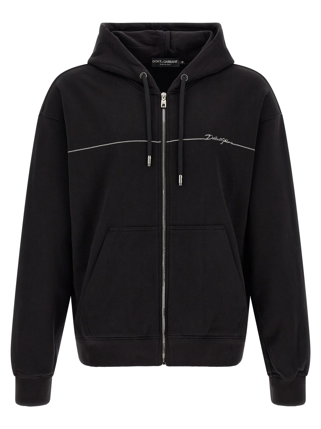 Dolce & Gabbana Logo Embroidery Hoodie Sweatshirt - Black | 7a828c4e6434af344d01ea725933109b75c37759