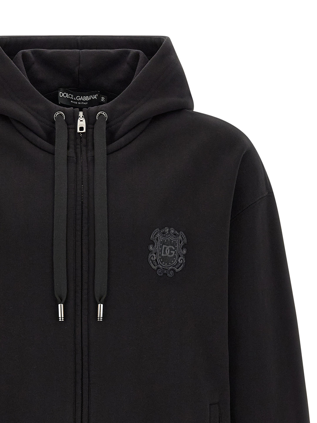 Dolce & Gabbana Coat Of Arms Logo Hoodie Sweatshirt - Black | 3489365f2d9689aadb615b99499f88290ee6b1c7