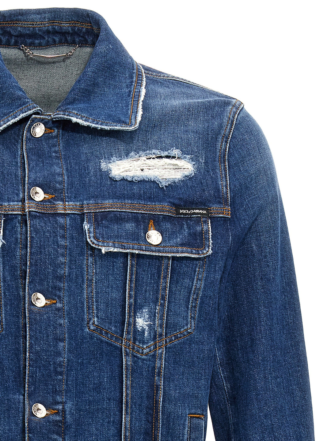 Denim Jacket With Used Effect Casual Jackets, Parka Blue