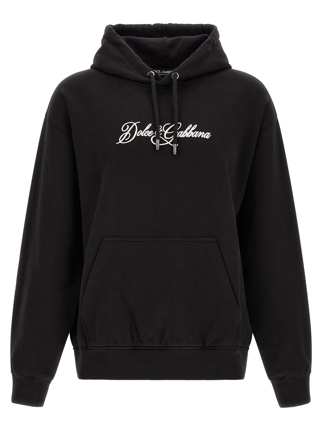 Dolce & Gabbana Logo Embroidery Hoodie Sweatshirt - Black | c9a5da19d080afb6cd40d3184bed7608af4016d4