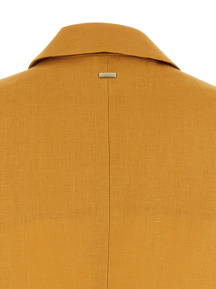 Herno Linen Vest Gilet - Yellow | 01a4c08146e8ca2d6c6e2756582ae18ec97eba67