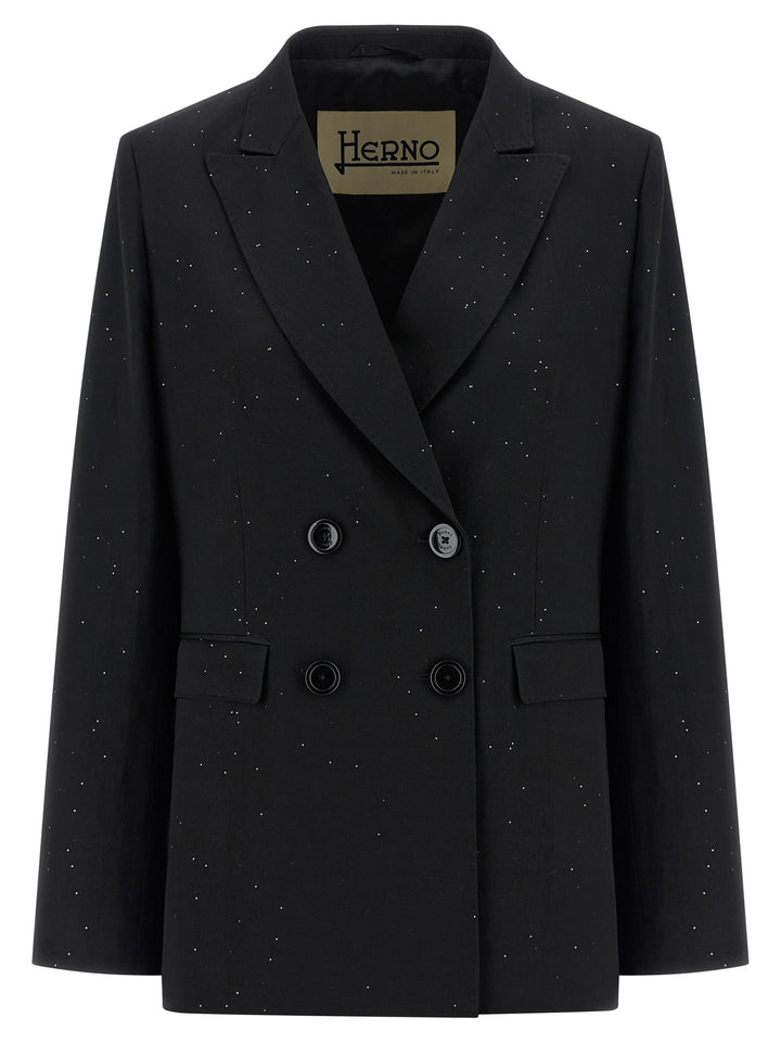 Herno Micro Sequin Blazer BlazerS - Black | 59bf18b50a9cc77dd44a8ffbb73949b752483178