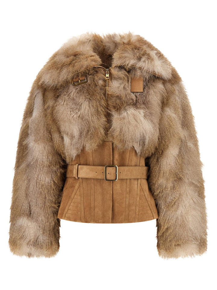Elisabetta Franchi Bustier And Belted Jacket Puffer Jackets - Brown | 29fc31fc03cee10ae250269b0a63c953a15ff02f