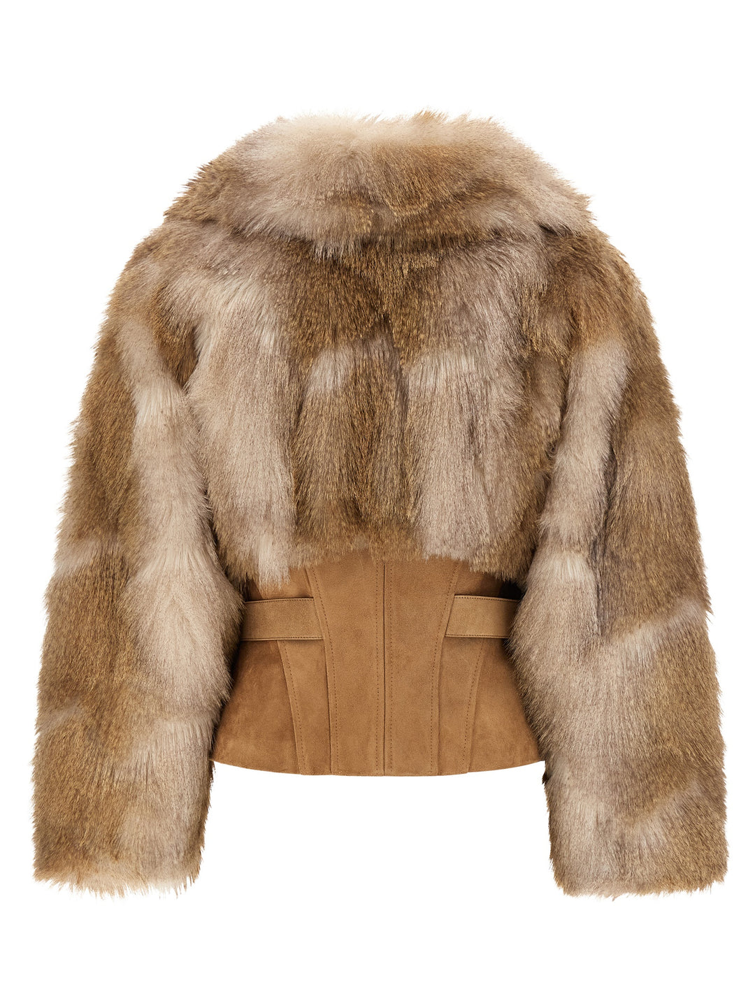 Elisabetta Franchi Bustier And Belted Jacket Puffer Jackets - Brown | 283d4ae65623946d208d0f0aea1bcbb12fec2359