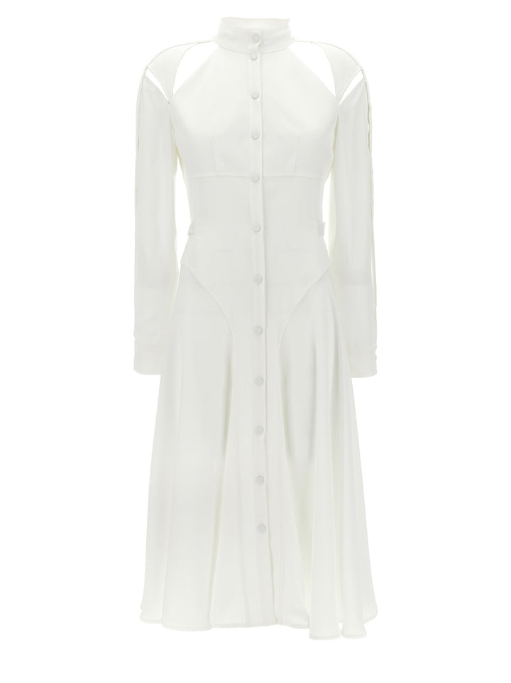 Cut-Out Chemisier Dress Dresses White