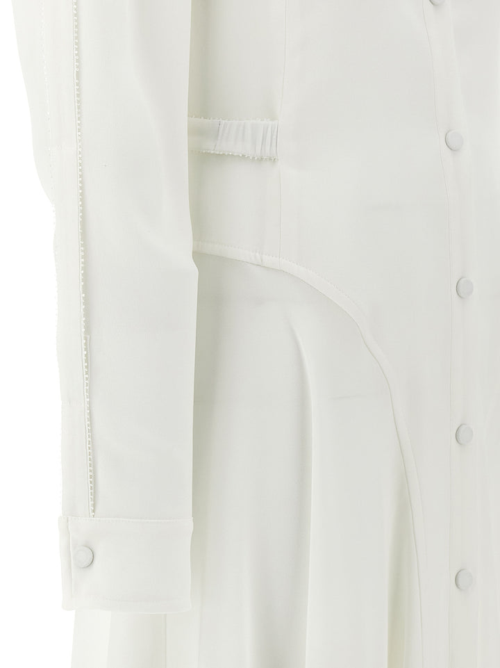 Cut-Out Chemisier Dress Dresses White