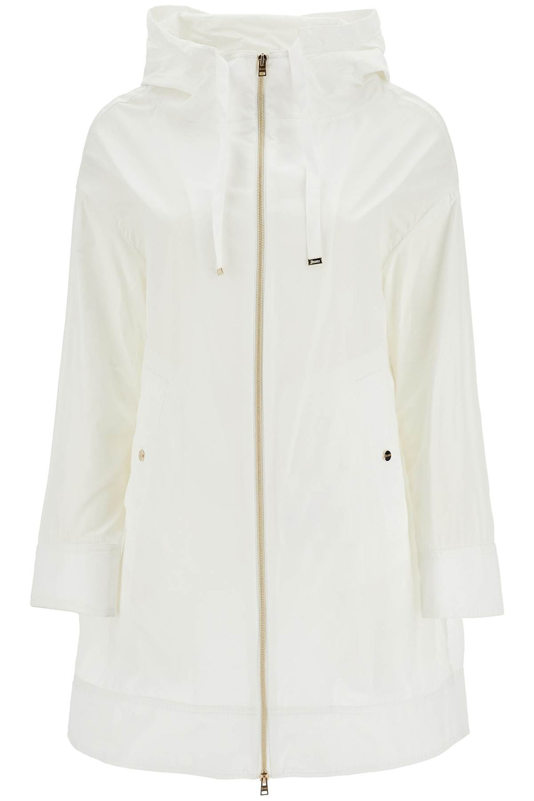 White Waterproof 3/4 Sleeve Parka Techn Taffeta