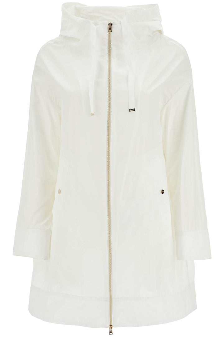 White Waterproof 3/4 Sleeve Parka Techn Taffeta