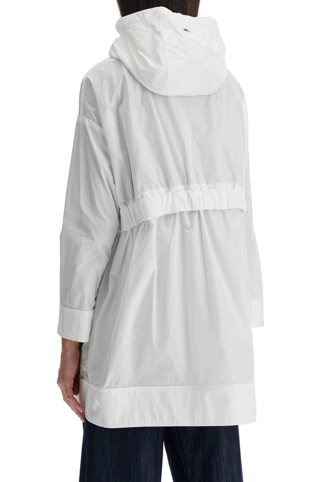 White Waterproof 3/4 Sleeve Parka Techn Taffeta