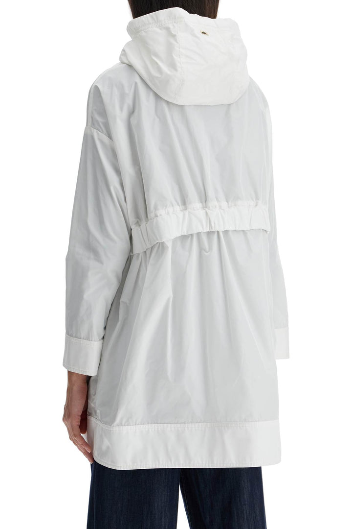 White Waterproof 3/4 Sleeve Parka Techn Taffeta