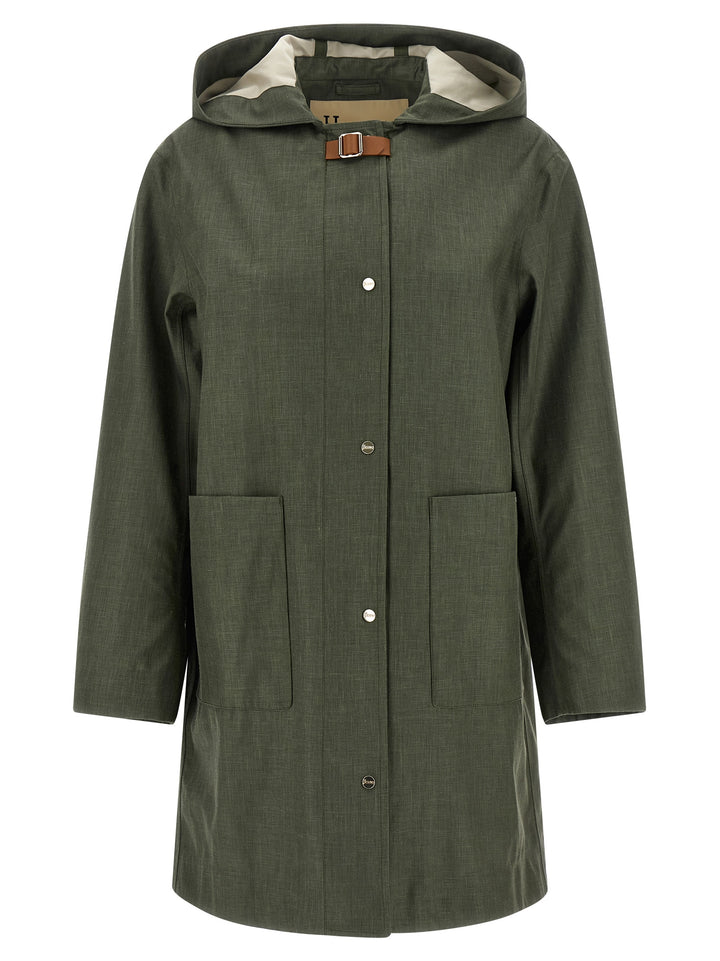Herno Linen Raincoat Coats and Trench Coats - Green | 56e97b5335af1db134cde4594899127119ddf1b8