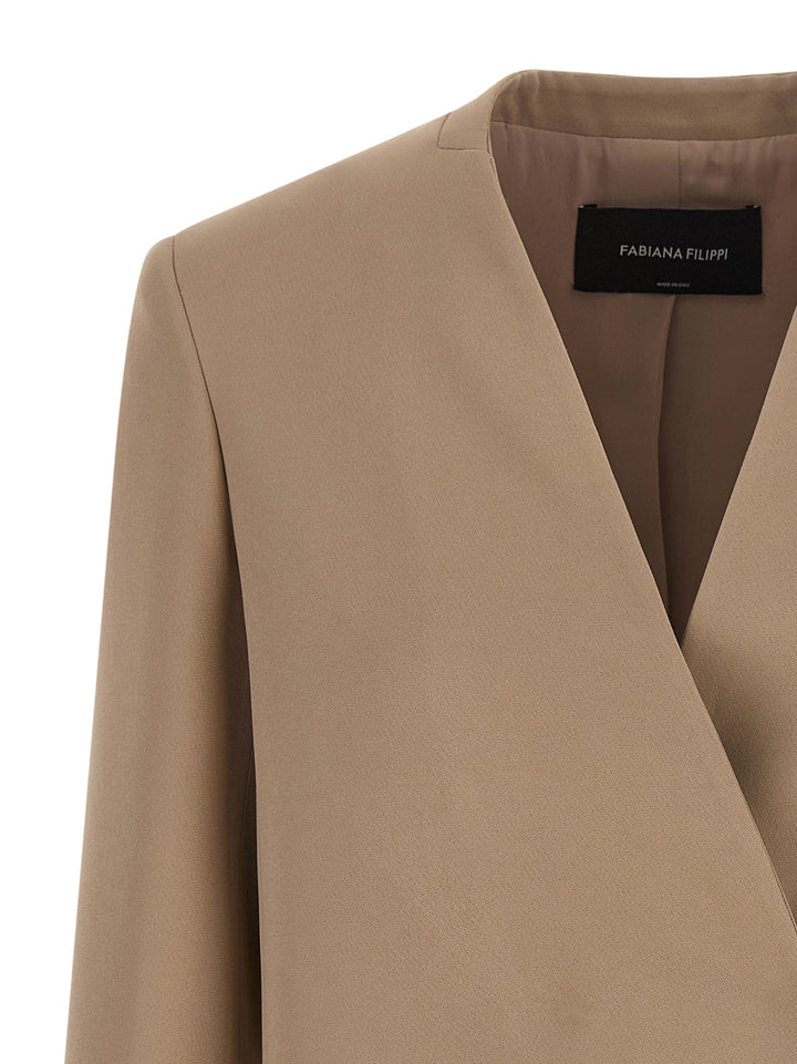Fabiana Filippi Twill Blazer BlazerS - Beige | 398fc06c663ea76ce24eb5a0c7924632d7320629
