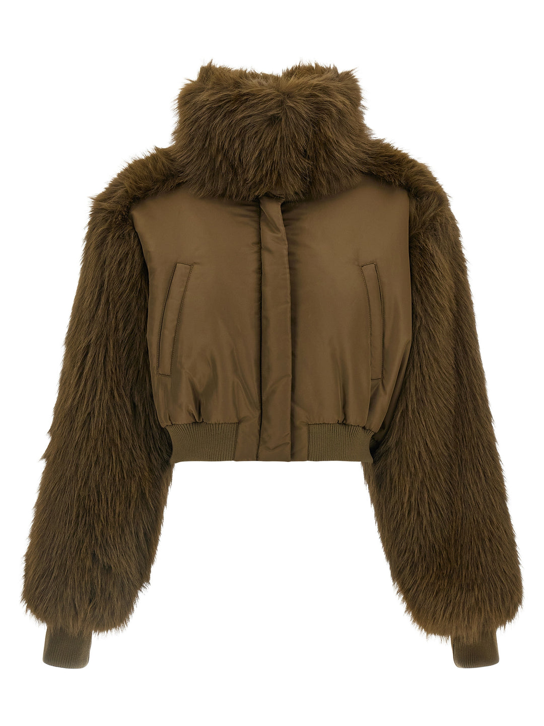 Fabiana Filippi Bi-Material Short Jacket BlazerS - Green | d1eec15a747ffd1eaa064127a0b5fb3f04892f98