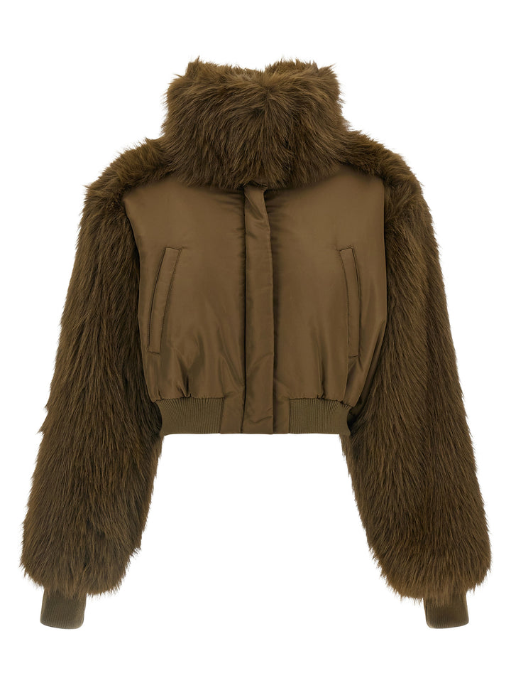 Fabiana Filippi Bi-Material Short Jacket BlazerS - Green | d1eec15a747ffd1eaa064127a0b5fb3f04892f98