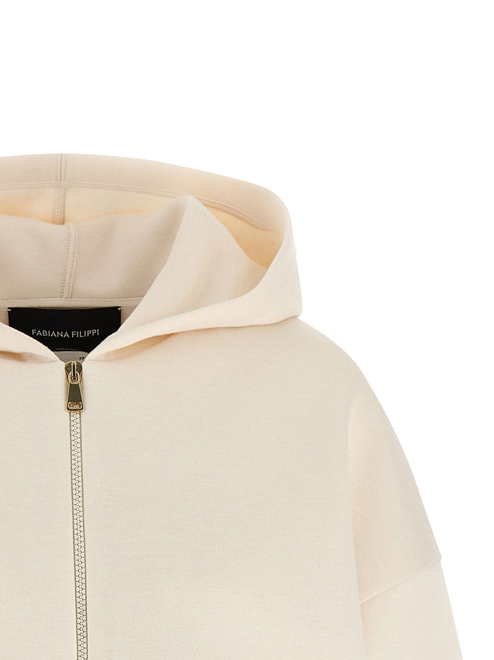 Fabiana Filippi Scuba Cashmere Hoodie Sweatshirt - Beige | 45fac7dc435677b580592524004e9b43a8aa98f3