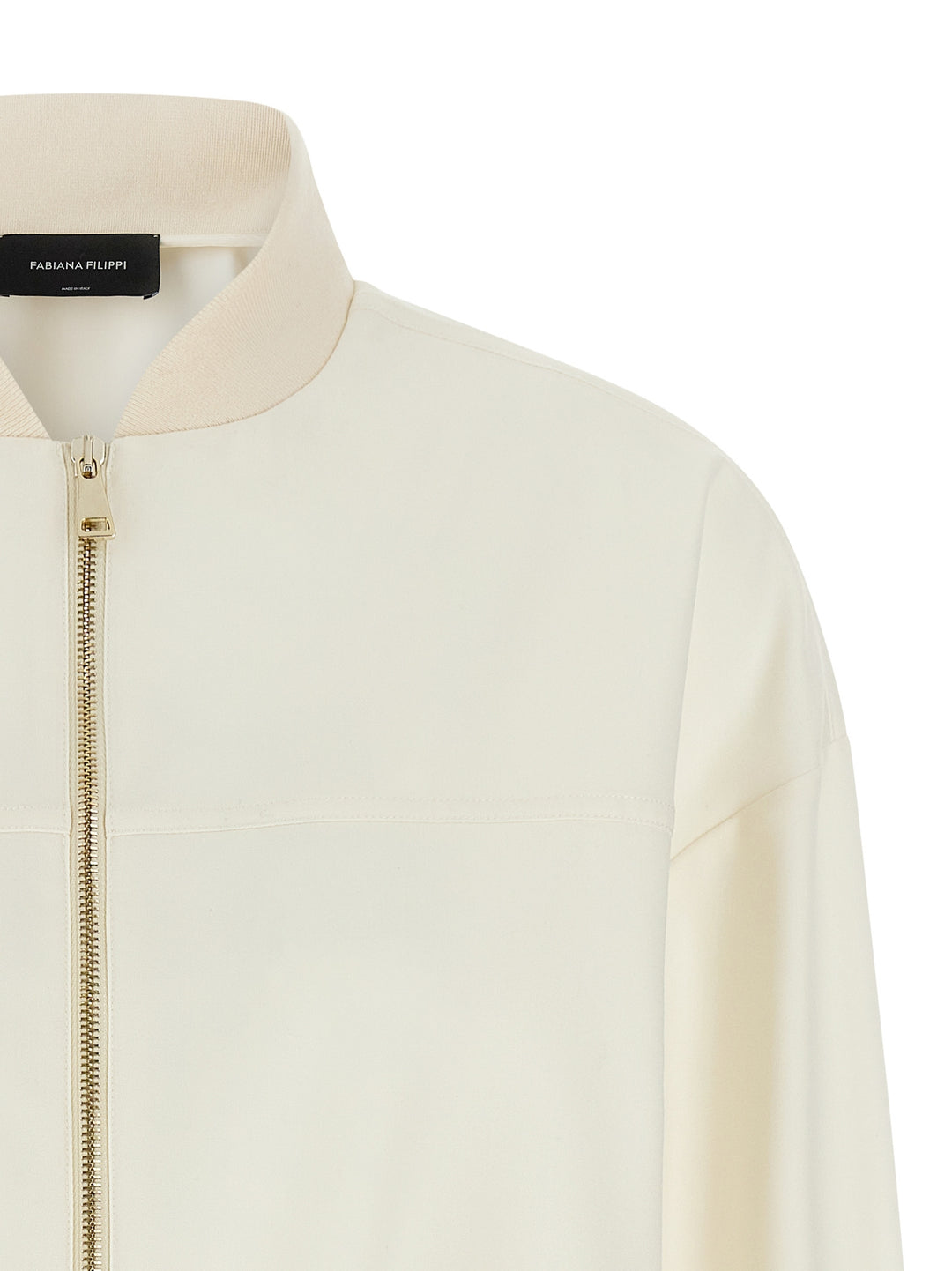 Fabiana Filippi Insert Bomber Jacket Puffer Jackets - White | 60c453f9cb9855645aaf84a6050df29bd90052d3