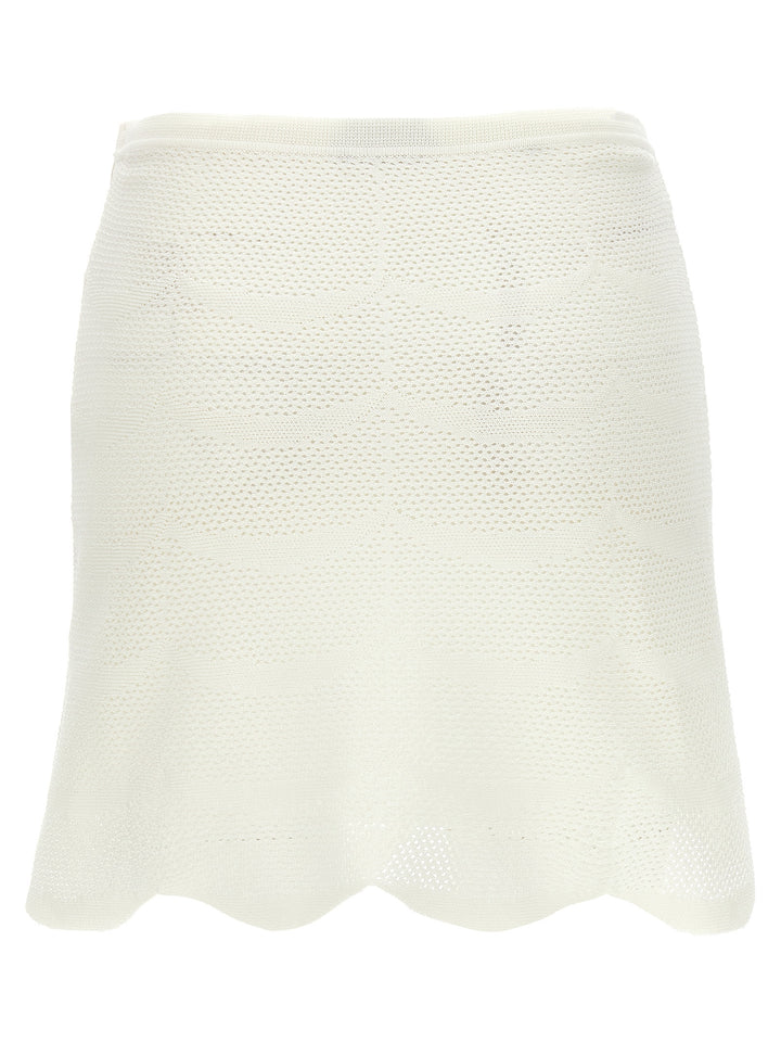 Crochet Mini Skirt Skirts White