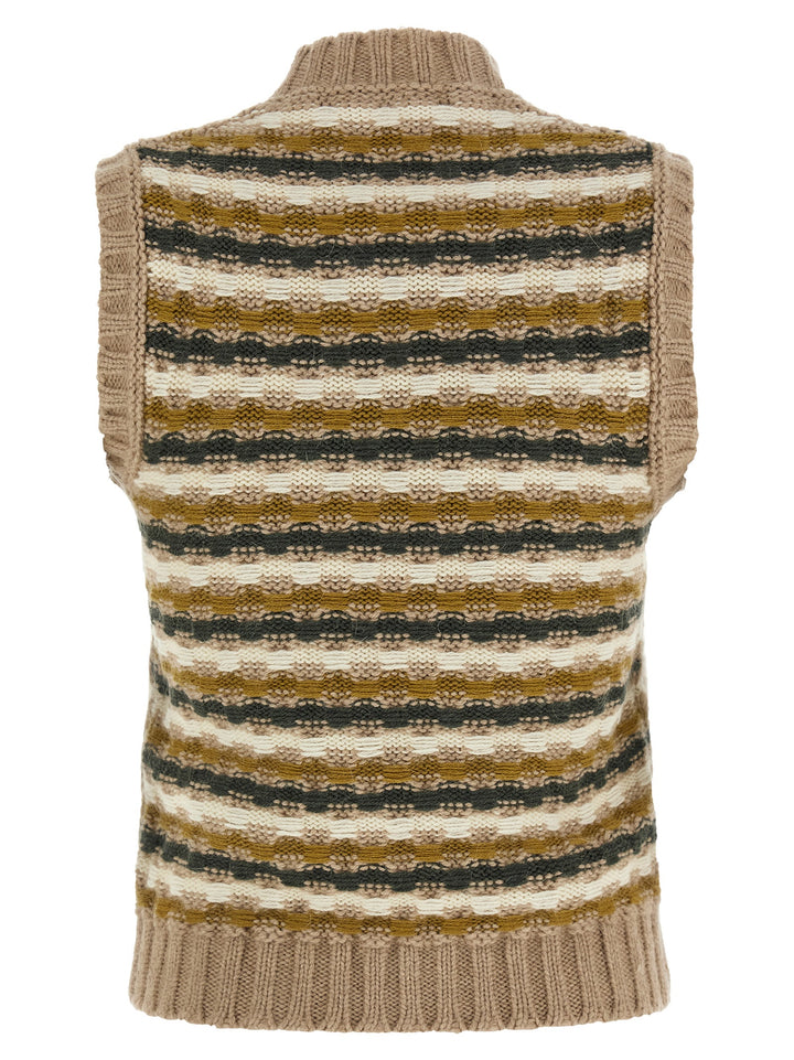 Marni Shetland Acquard Knit Vest Gilet - Beige | 50d6fce85dcfa90909610ab31709af9f7c340210