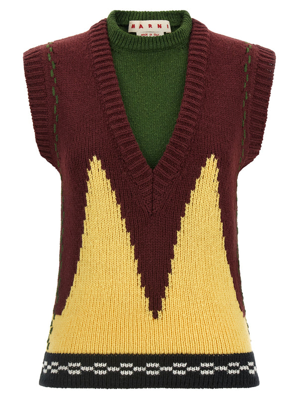 Knit Vest Gilet Bordeaux