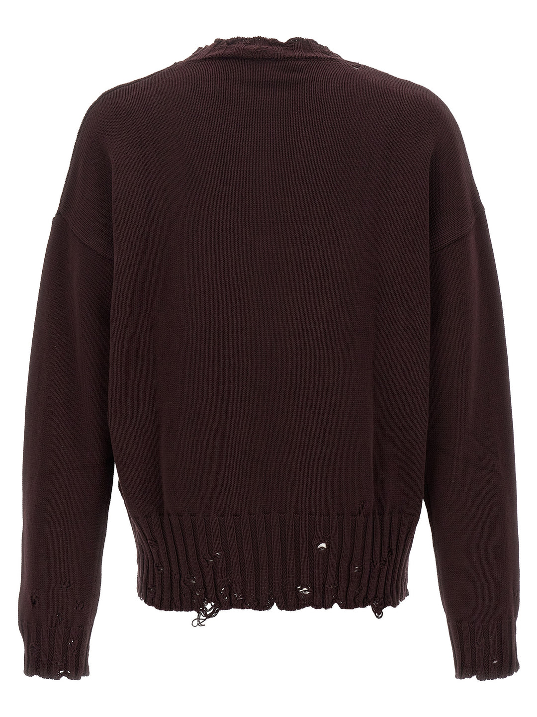 Destroyed Effect Sweater Sweater, Cardigans Bordeaux